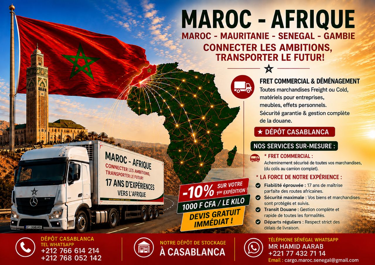 -25% TRANSPORT MAROC/ SENEGAL